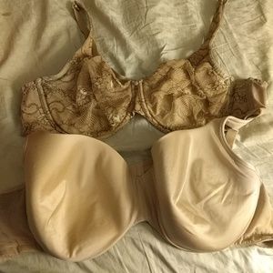 Two tan bras